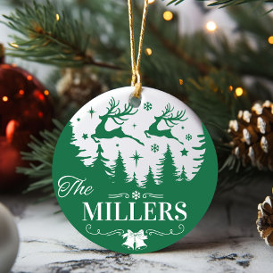 Classic Family Name Christmas Keepsake Custom Ceramic Ornament