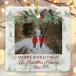 Classic family photo keepsake ceramic ornament