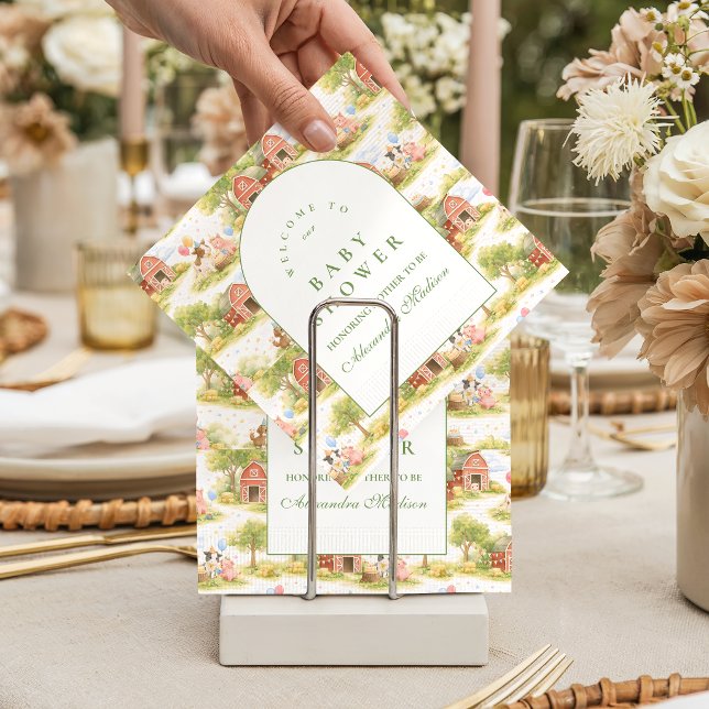 Classic Farm Animals Barnyard Baby Shower Napkin (Creator Uploaded)