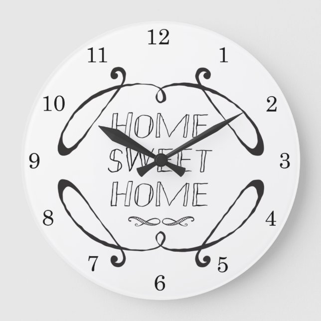 Classic Farmhouse Home Sweet Home Large Clock (Front)