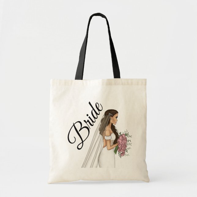 Classic Fashion Illustration Bride Tote Bag (Front)