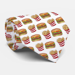 Classic Fast Food Pairing Burger and French Fries Tie