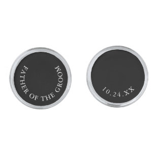 Classic Father Of The Groom Gift Silver Finish Cufflinks