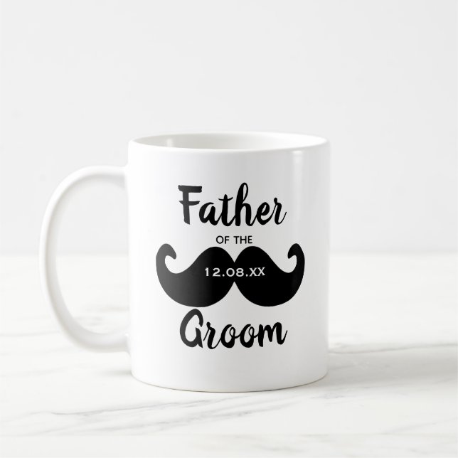 Classic Father of the Groom Moustache Coffee Mug (Left)