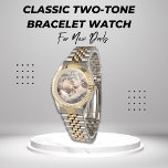 Classic Fathers Day Photo Personalised Message  Wa Watch<br><div class="desc">Celebrate the dads in your life this Fathers Day by giving them this classic personalised gold and silver watch with a place to put your own photo. This classic Father's Day gift features custom personalisation with a place to put text for your special Dad.</div>
