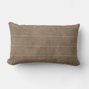 Classic Faux Linen Brown Throw Pillow