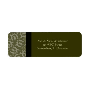Classic Feathered Damask Return Address Label