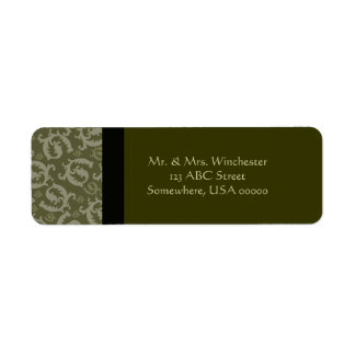 Classic Feathered Damask Return Address Label