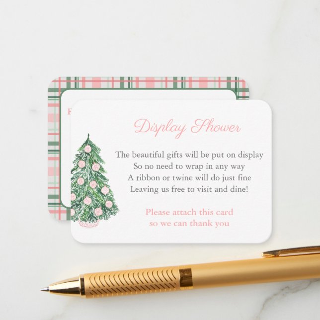 Classic Feminine Christmas Holiday Display Shower Enclosure Card (Front/Back In Situ)