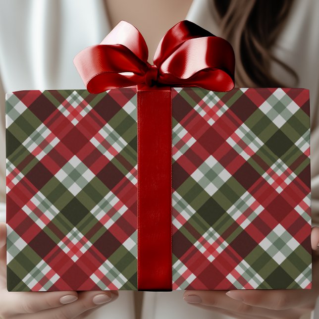 Classic Festive Christmas Tartan-Style Plaid Wrapping Paper (Creator Uploaded)