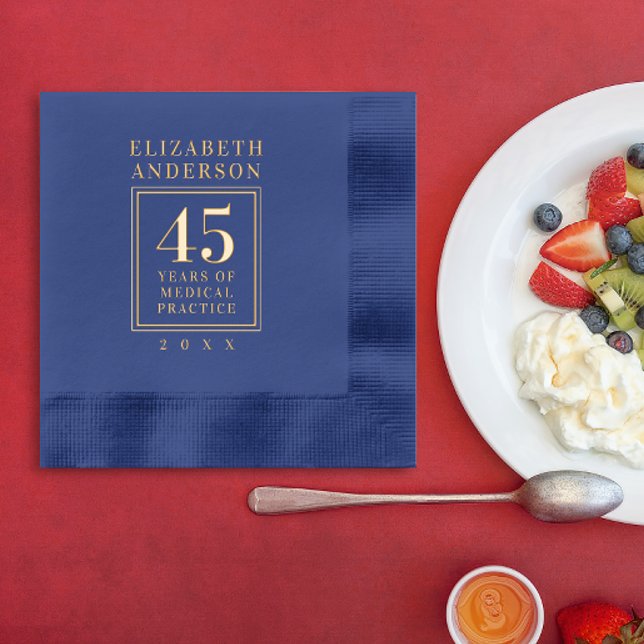 Classic Festive Elegant Anniversary Retirement Foil Napkins (Creator Uploaded)