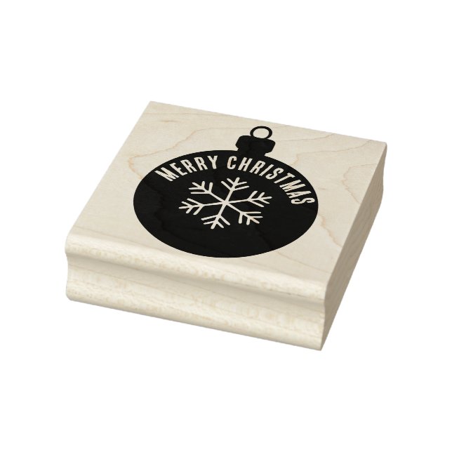 Classic Festive Holiday Christmas Ornament Outline Rubber Stamp (Stamp)