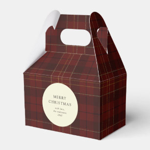 Classic Festive Red Plaid Christmas Cookie Favour Box