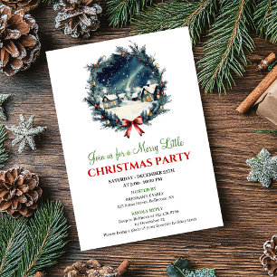 Classic Festive Winter Scene Holiday Invitation