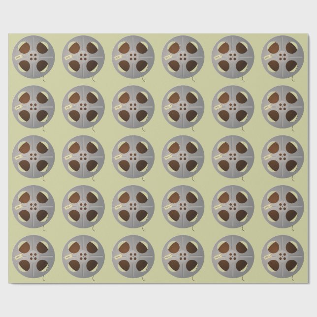 CLASSIC FILM REEL PATTERN DESIGN WRAPPING PAPER (Flat)
