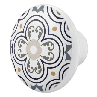 Classic fine artwork Spanish detail Mediterranean Ceramic Knob