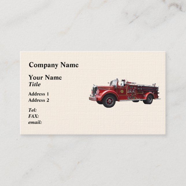 Classic Fire Engine Business Card (Front)
