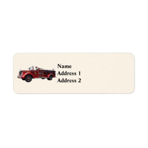 Classic Fire Engine Return Address Label