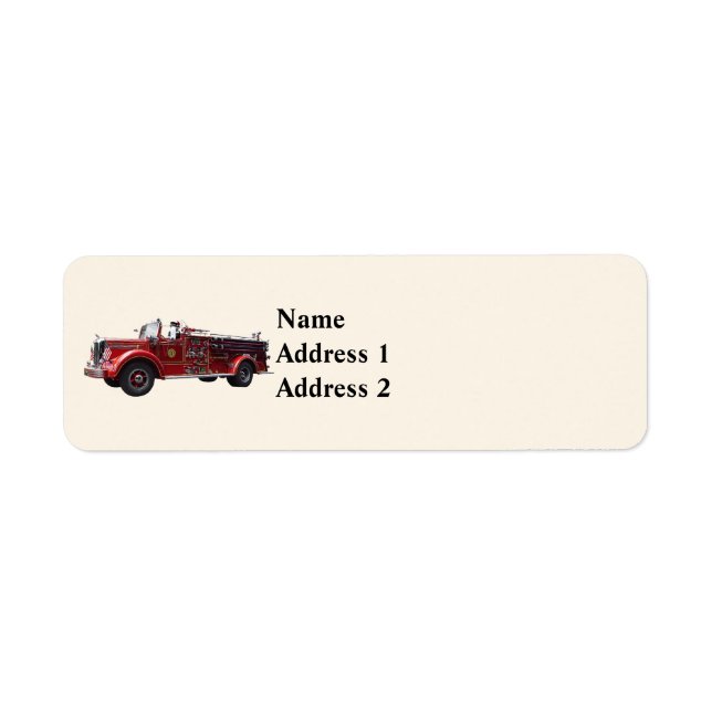 Classic Fire Engine Return Address Label (Front)