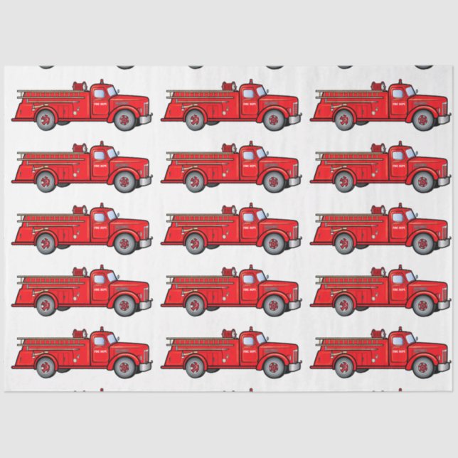 Classic Fire Engine Tissue Paper (Front)