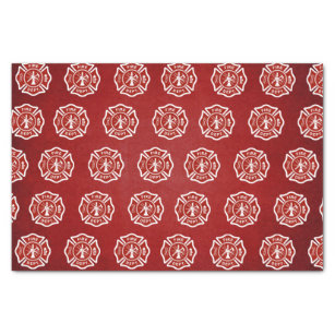 Classic Fire Fighter Symbol Pattern Red Tissue Paper
