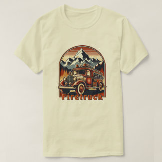 Classic Fire Truck & Mountain T-Shirt