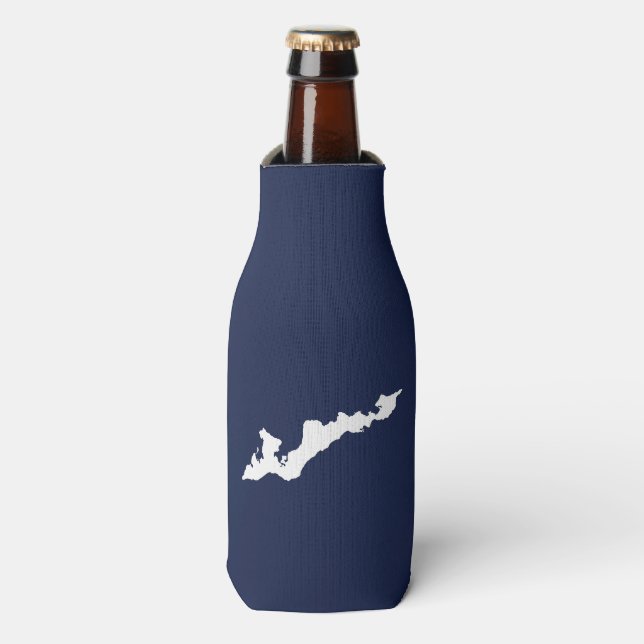 Classic Fishers Island Logo Cooler – Navy/White (Bottle Front)