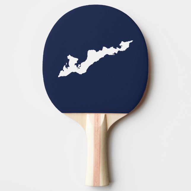 Classic Fishers Island Logo Paddle - White/Navy (Front)