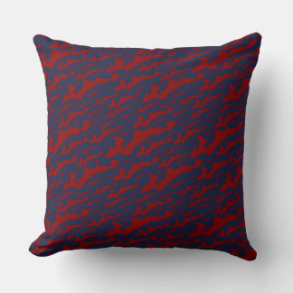 Classic Fishers Island Logo Pillow - Red on Navy