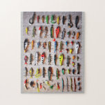 Classic Fishing Lures Thunder_Cove  Jigsaw Puzzle<br><div class="desc">Fishing lures pattern design for fisherman's gift to personalise by changing to your name on  any background colour</div>