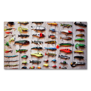 Classic Fishing Lures Thunder_Cove  Magnetic Business Card