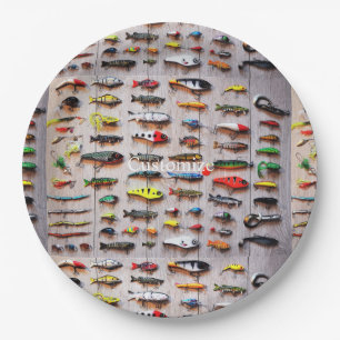 Classic Fishing Lures Thunder_Cove  Paper Plate