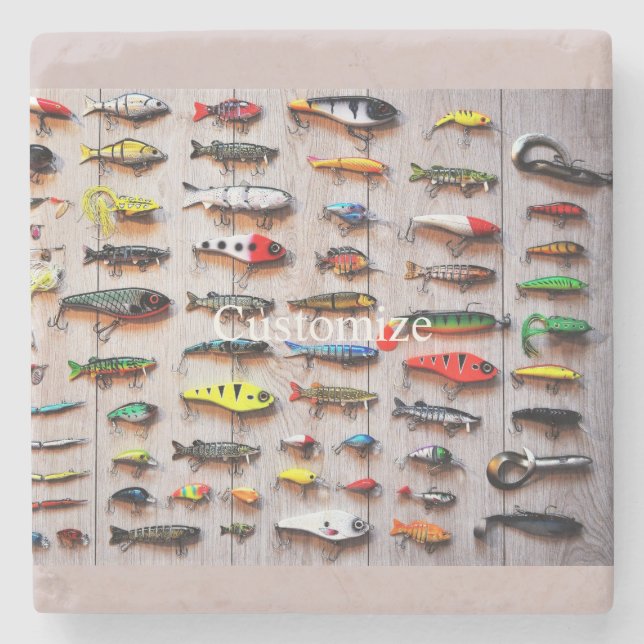 Classic Fishing Lures  Thunder_Cove  Stone Coaster (Front)