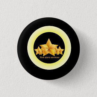 classic five star service 3 cm round badge