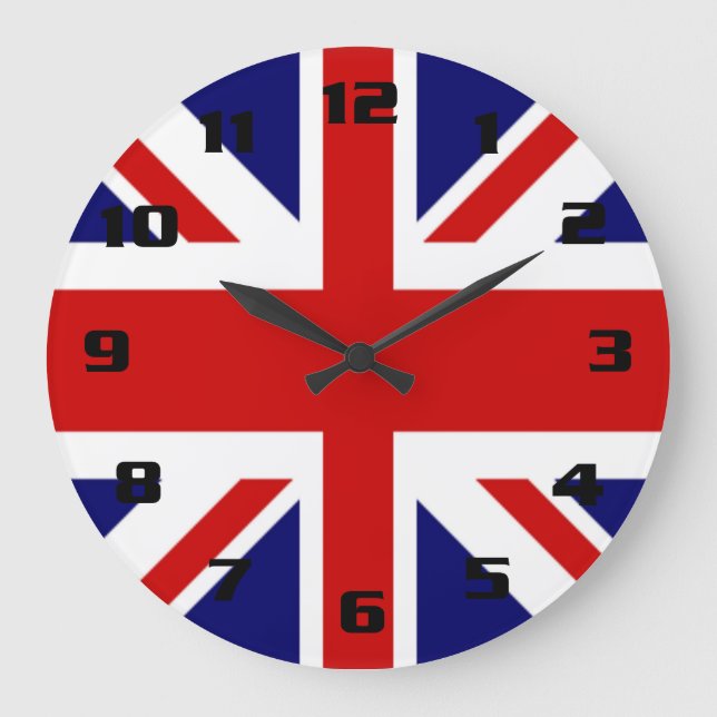 Classic Flag of the United Kingdom The Union Jack Large Clock (Front)