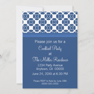 Classic Flair Cocktail Party Invite, Royal Blue Invitation