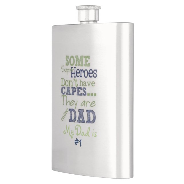 Classic Flask/Dad Typography Hip Flask (Left)