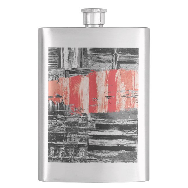 Classic Flask – Red Pulse Abstract Design (Front)