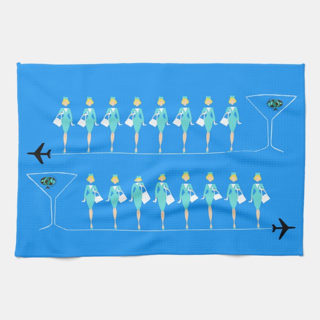 Classic Flight Attendant Kitchen Towel (Horizontal)