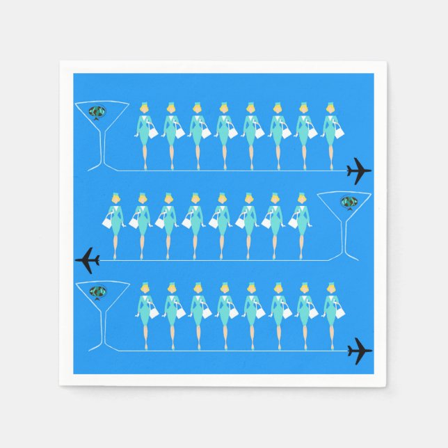 Classic Flight Attendant Paper Napkins (Front)