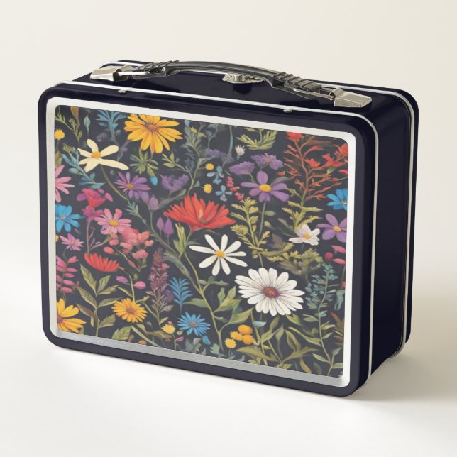 Classic Floral #88 - Metal Lunchbox (Back)