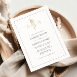 Classic Floral Black And White Modern Wedding<br><div class="desc">Make a bold statement with this floral modern classic black and white wedding invitation,  accented with luxurious foil. Elegant and timeless,  it’s perfect for couples who love sophisticated simplicity and a touch of glam on their special day.</div>