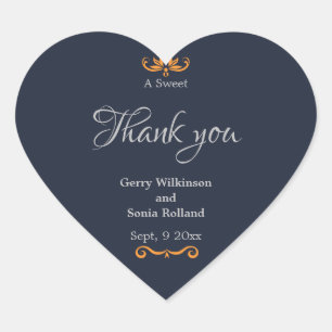Classic Floral Elegance Wedding Heart Sticker