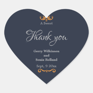 Classic Floral Elegance Wedding Heart Sticker