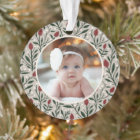 Classic Floral Frame Baby's First Christmas