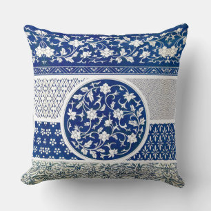 Classic Floral Ornament Print Cushion