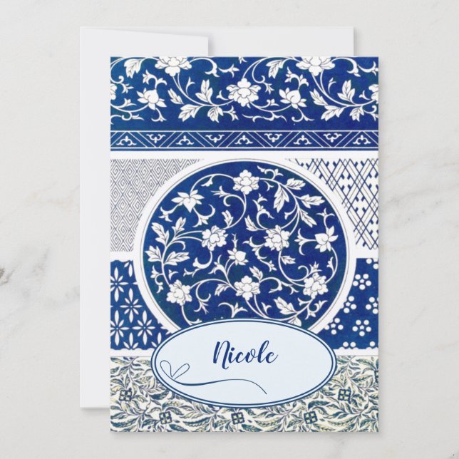 Classic Floral Ornament Print Invitation (Front)