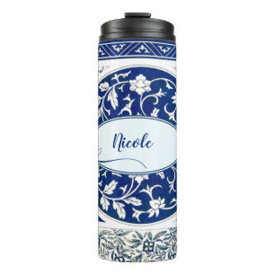 Classic Floral Ornament Print Thermal Tumbler