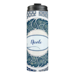 Classic Floral Ornament Print Thermal Tumbler