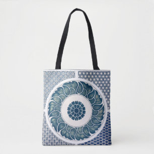 Classic Floral Ornament Print Tote Bag
